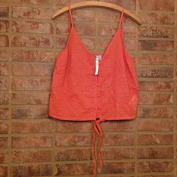 ASOS crop button down coral tank size 12 NWT - Picture 1 of 4